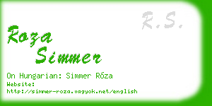 roza simmer business card